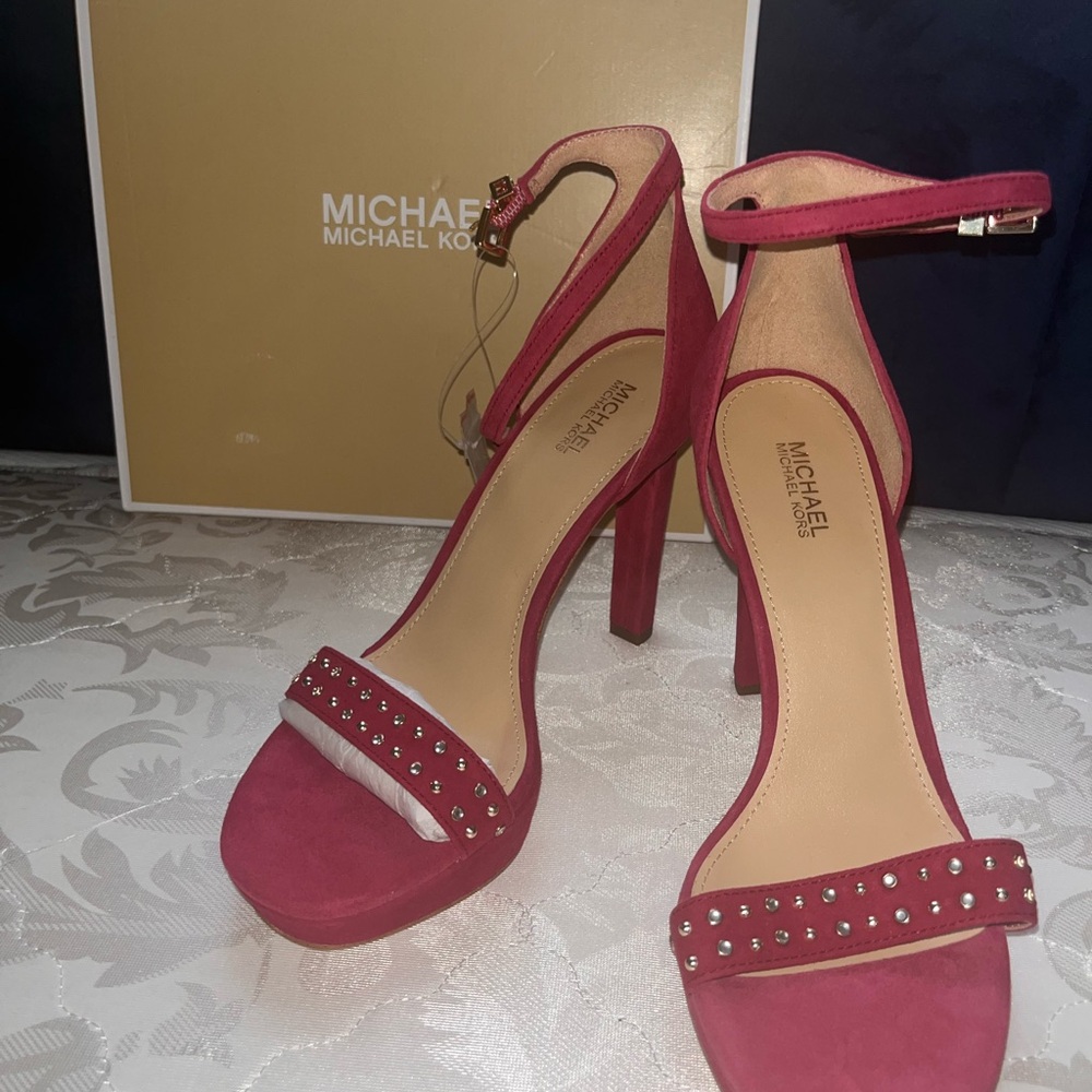 Michael Kors Margot Studded Suede Platform Sandal